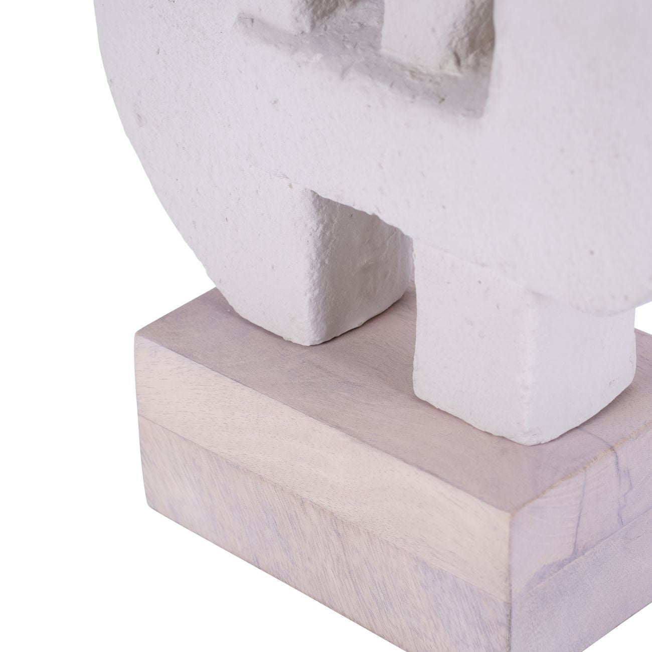 Oceania White Ecomix Sculpture on Wooden Base Small